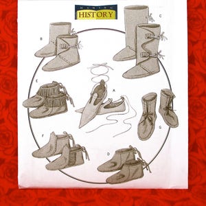 Butterick Sewing Pattern B5233, Boots, Shoes, Fringed Moccasins, Slippers, Historical Reenactment Footwear, Bushcraft, LARP CosPlay, UNCUT