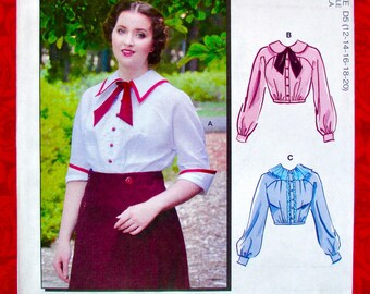 McCall's Sewing Pattern M8078, Edwardian Blouse, Early 1900's Tops, Sizes 12 14 16 18 20, Historical Spring Summer Classic Sportswear, UNCUT