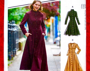 McCall's Sewing Pattern M8156, Princess Coat, Fit & Flare Fashion, Plus Sizes 16 18 20 22 24, Modern Romantic Fall Winter Outerwear, UNCUT
