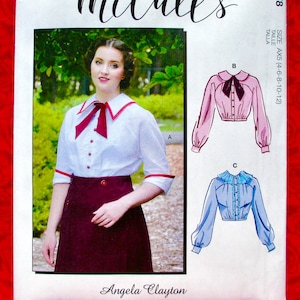 McCall's Sewing Pattern M8078 Edwardian Blouse, Early 1900's Tops, Sizes 4 6 8 10 12, DIY Historical Spring Summer Classic Sportswear, UNCUT image 1