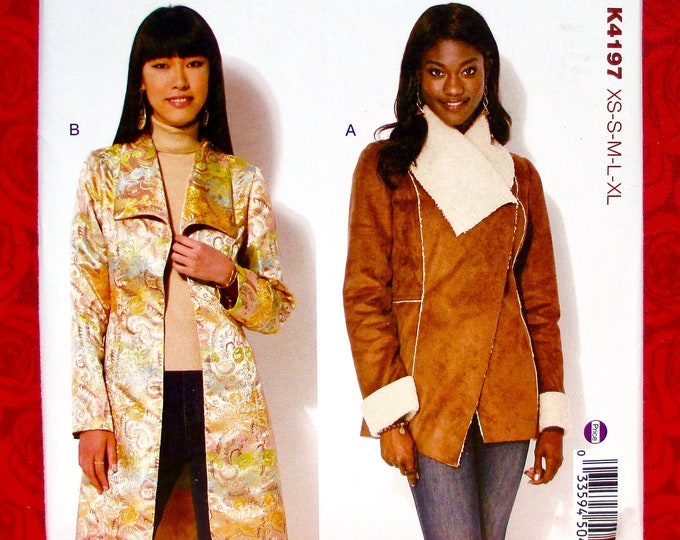 Kwik Sew Sewing Pattern K4197, Open Front Coat, Asymmetric Jacket
