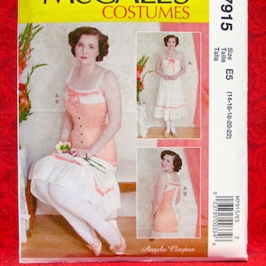 McCall's Sewing Pattern M7915 Chemise, Longline Corset, Edwardian Style Lingerie, Sizes 14 16 18 20 22, 1910's 1920's Undergarments, UNCUT