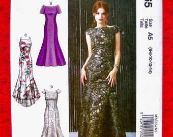 McCall's Sewing Pattern M7865, Formal Gown, Long Evening Dress, Train, Sizes 6 8 10 12 14, Summer Wedding Bridal Bridesmaid, DIY Prom, UNCUT