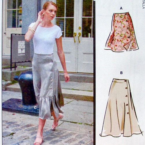 Mccall's Easy Sewing Pattern M7906 Pleated Skirts Button - Etsy