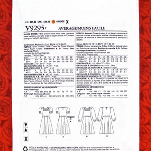 Vogue Sewing Pattern V9295, 1940's Fit Flare Dress, Tucks, Belt, Short & Long Sleeves, Sizes 6 8 10 12 14, DIY Spring Summer Fashion, UNCUT image 2