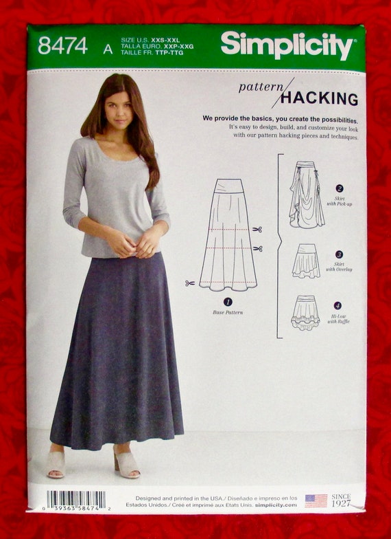 Simplicity Sewing Pattern 8474 Knit Skirts Mini Maxi Hi Lo Etsy