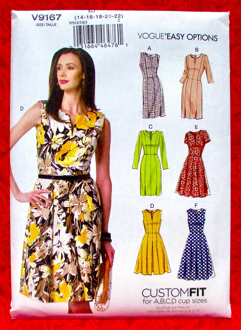 Vogue Easy Sewing Pattern V9167 Princess Seam Dress Sheath Etsy
