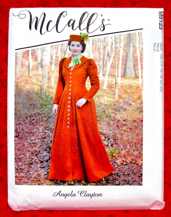 McCall's Sewing Pattern M8123 Victorian Princess Coat, Long Length, Plus  Sizes 14 16 18 20 22, 1880's Fall Winter Historical Fashion, UNCUT
