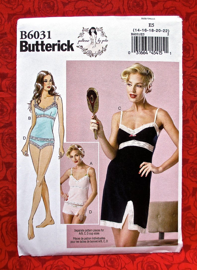 Butterick Sewing Pattern B6031 Camisole Slip Panties Lace - Etsy