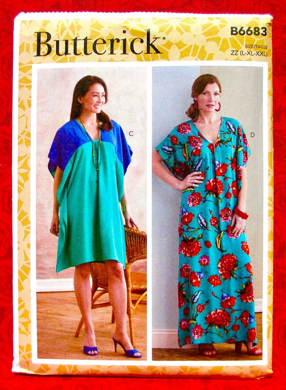 Butterick B6683 Easy Sewing Pattern Caftan Tunic Tops Loose | Etsy