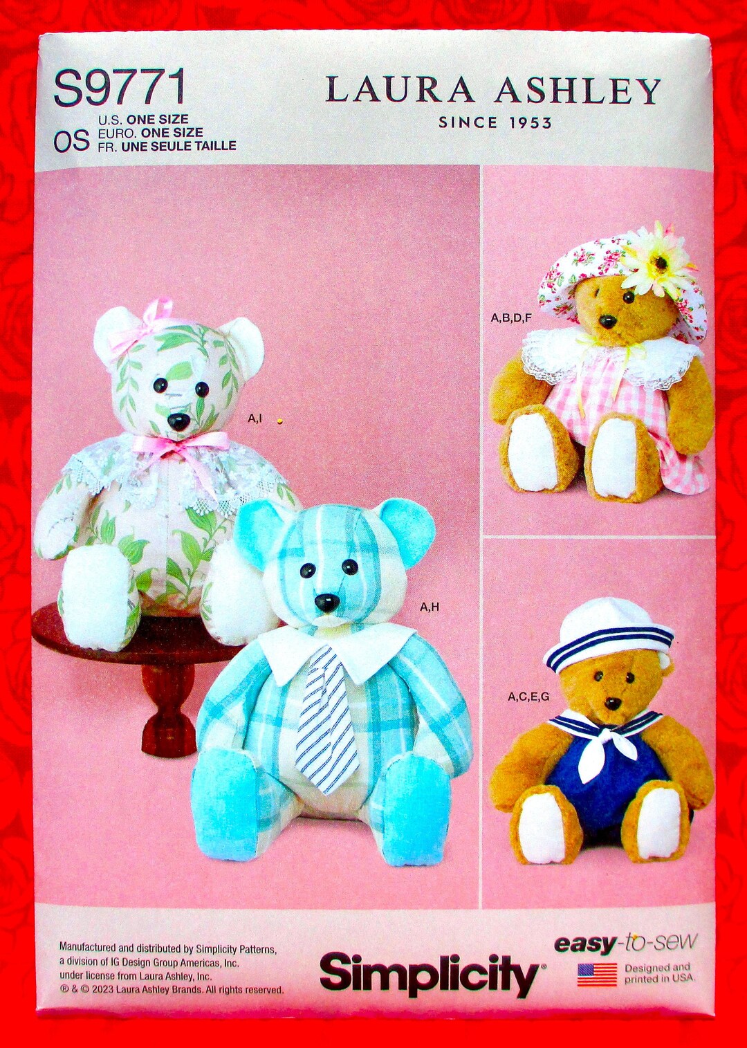 Simplicity Sewing Pattern S9771 Teddy Bear Clothes Stuffed - Etsy