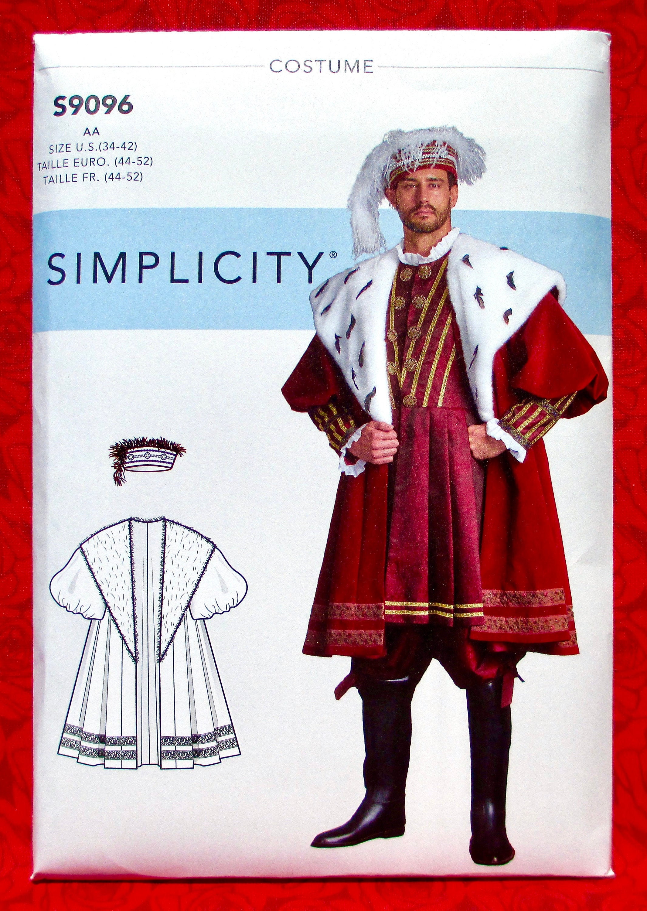 SIMPLICITY Mens Misses Renaissance Faire Historical Costume Sewing Pattern 