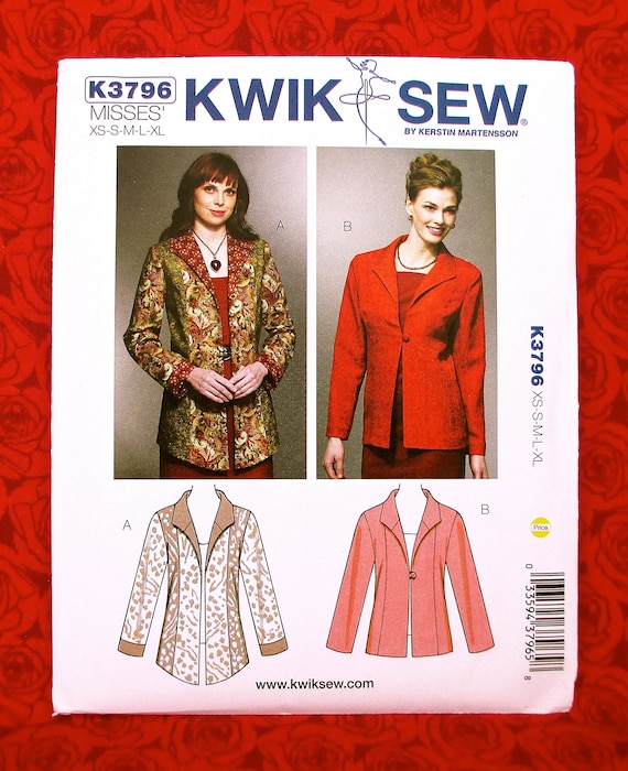 S K4071 New Kwik Sew Sewing Pattern For Misses Jackets Size XS XL M L