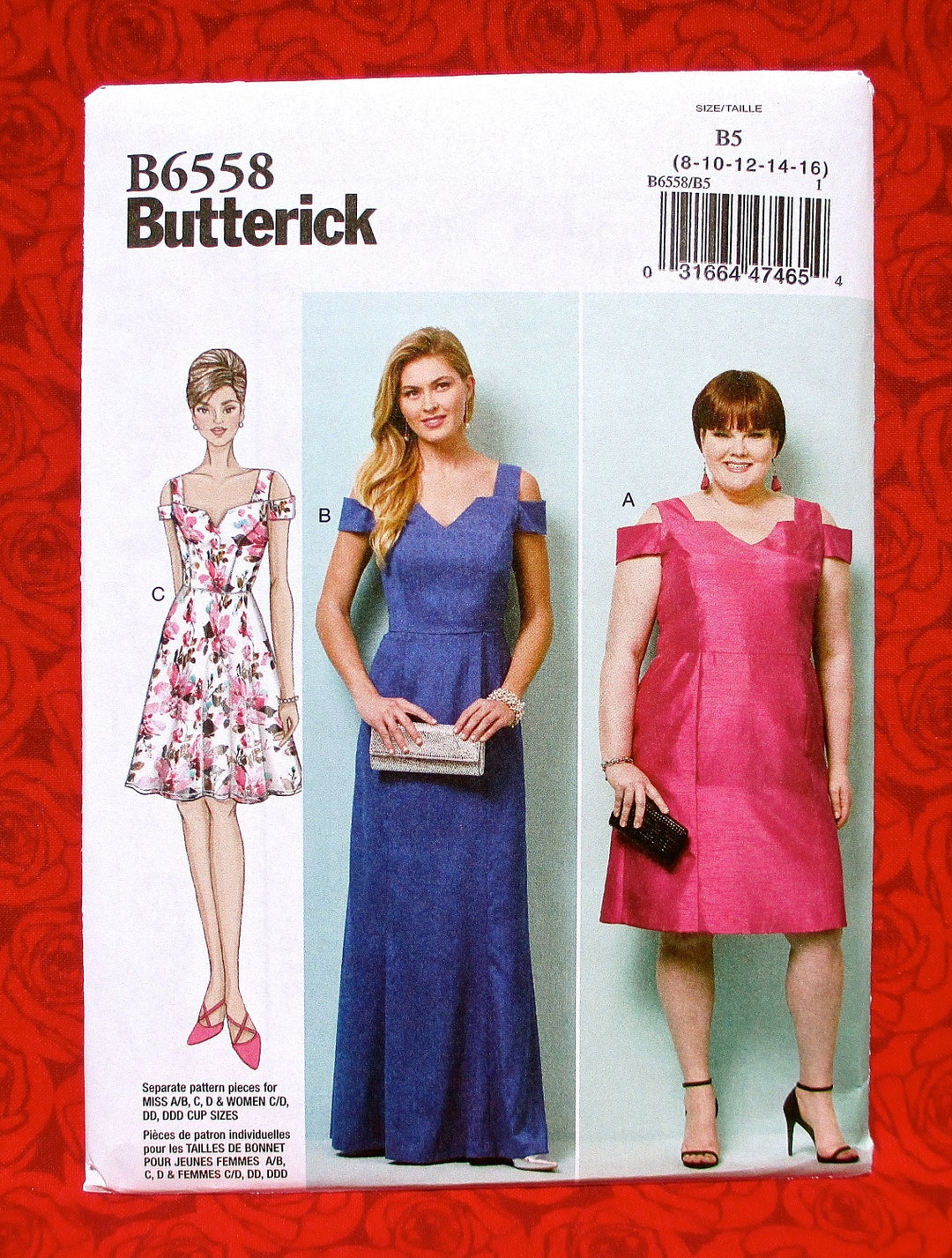 Butterick B5182 Evening Dress Size: AA 6-8-10-12 Used Sewing Pattern