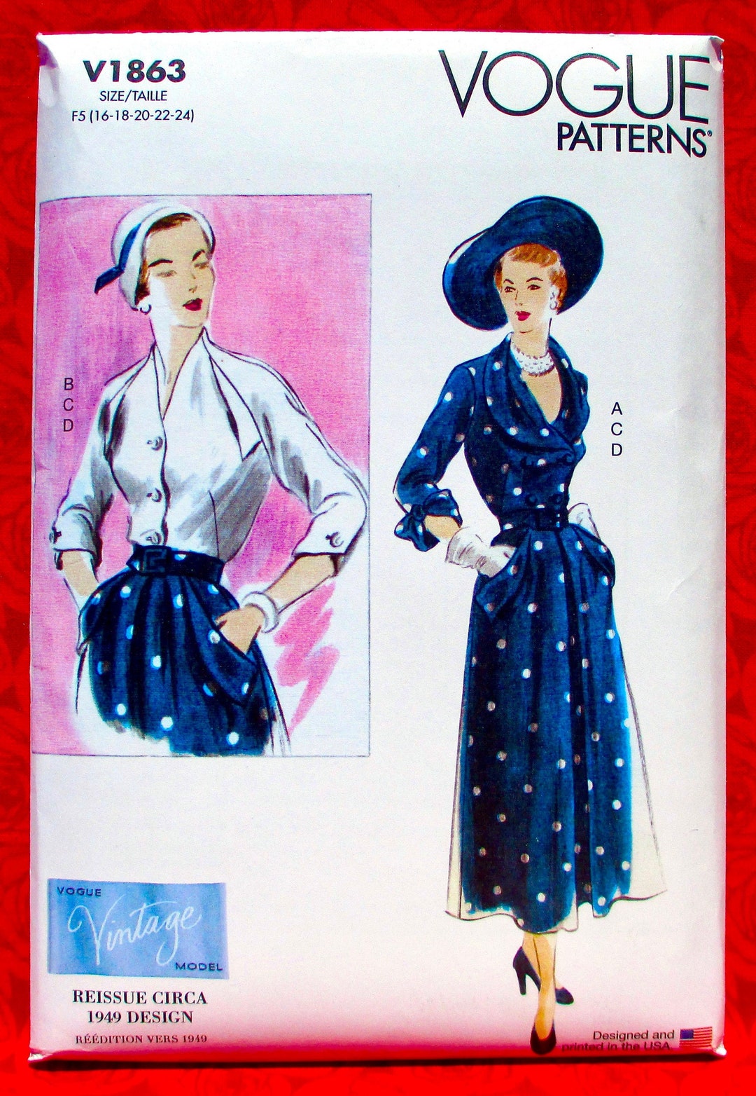 Vogue Schnittmuster Damenbluse & Rock - Style Deine Eigene Mode