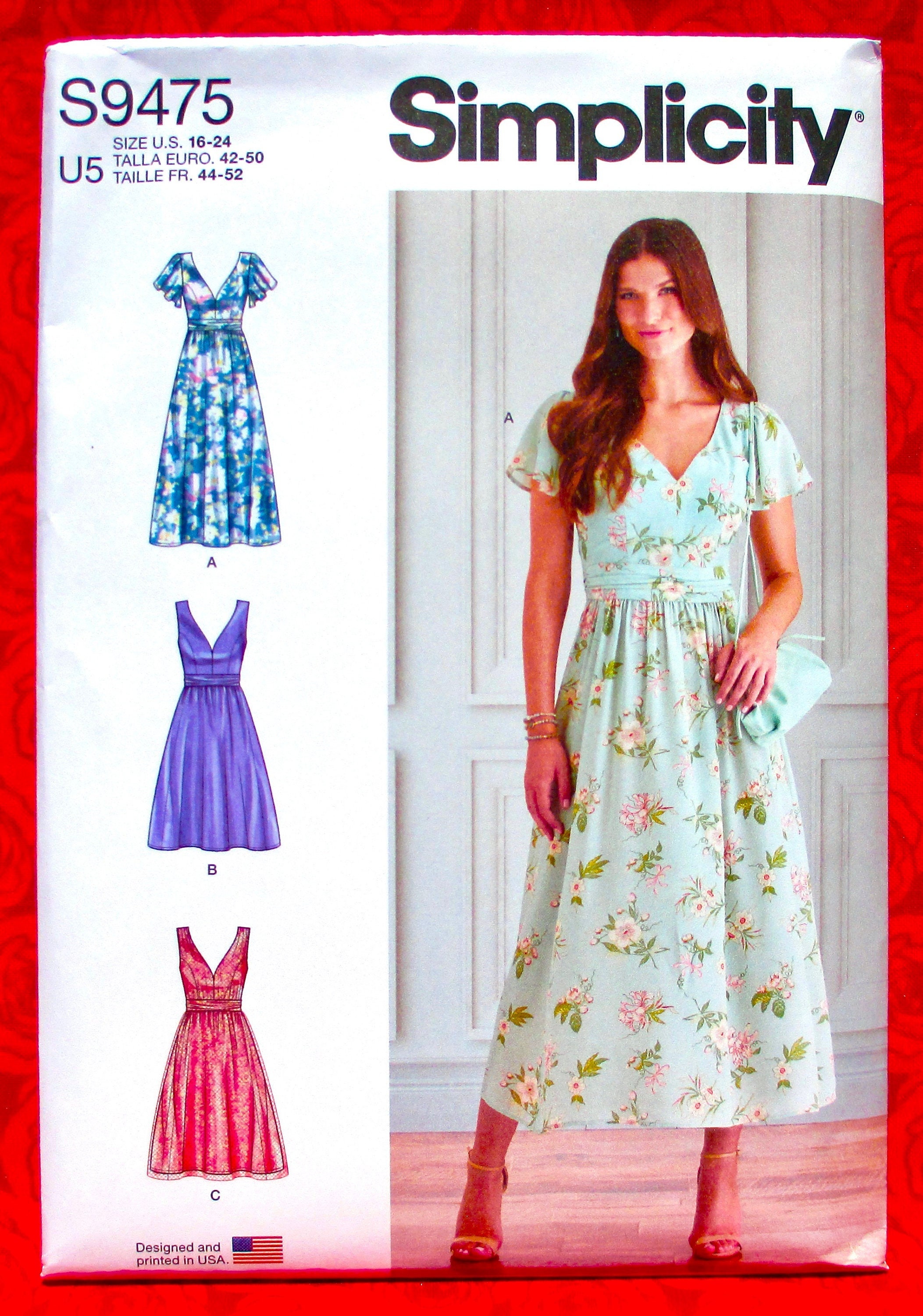 【初回限定お試し価格】 Pattern Sewing Simplicity S9475, Dress Neckline Sweetheart ワンピース