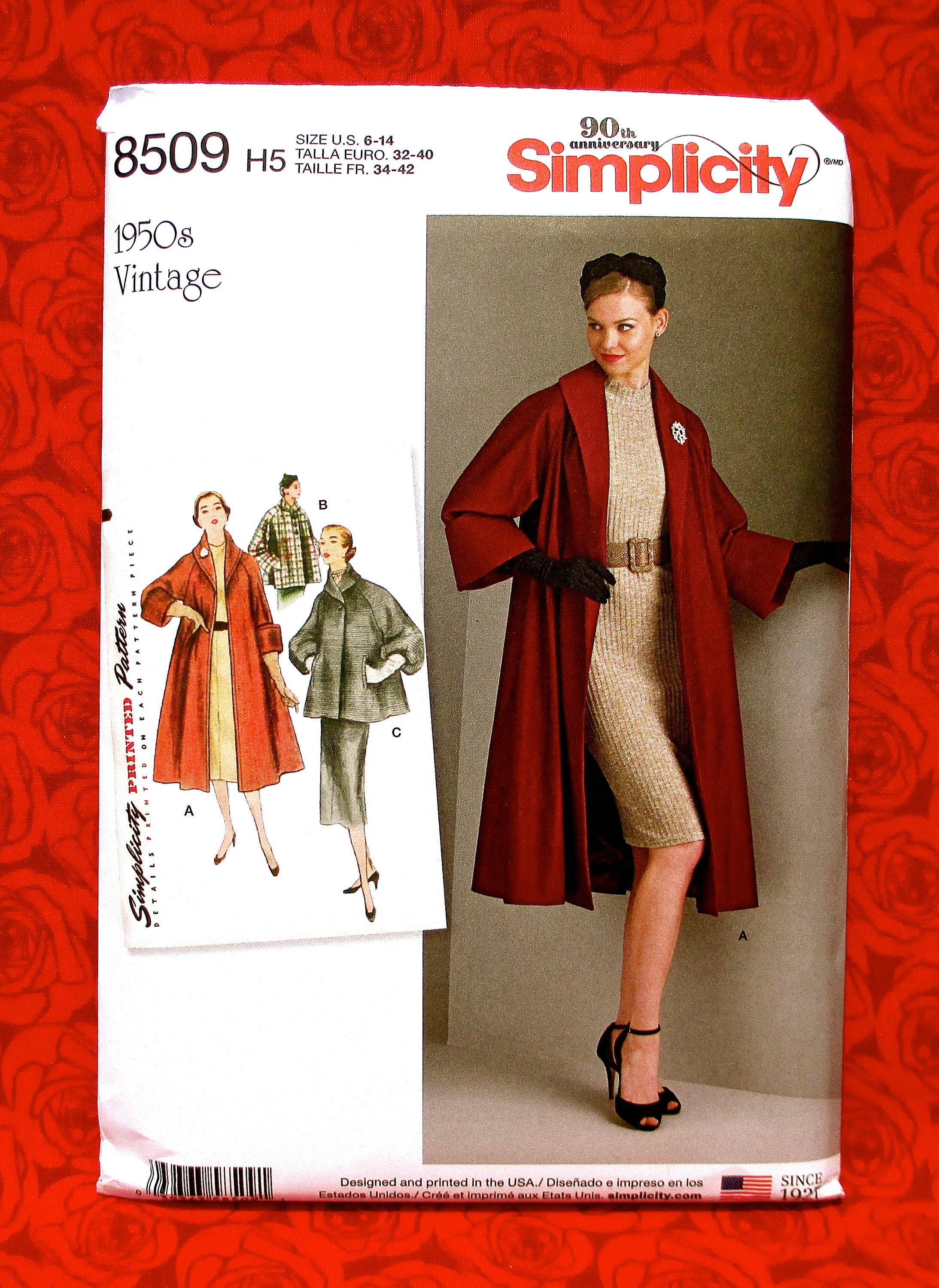 Sewing 1950s Swing Coat Vintage Simplicity Pattern UNCUT Craft Supplies ...