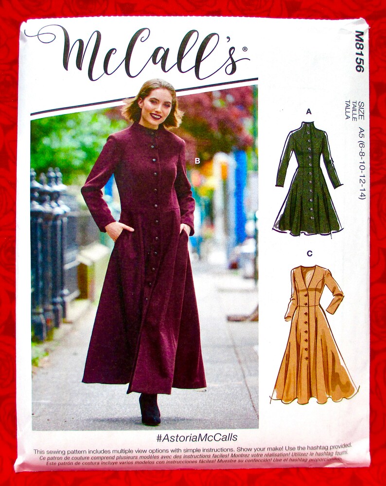Mccall's Sewing Pattern M8156 Princess Coat Fit & Flare | Etsy