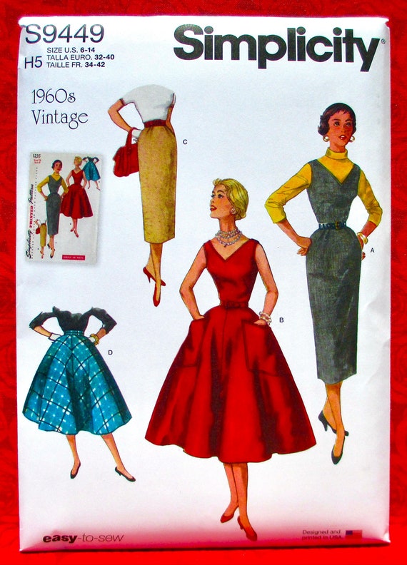  Simplicity 1950's Fashion Women's Vintage Jacket and Dress  Sewing Patterns, Sizes 6-14 : Arts, Crafts & Sewing