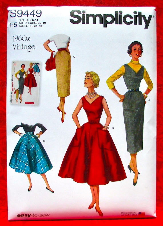  Simplicity 1950's Fashion Women's Vintage Jacket and Dress  Sewing Patterns, Sizes 6-14 : Arts, Crafts & Sewing