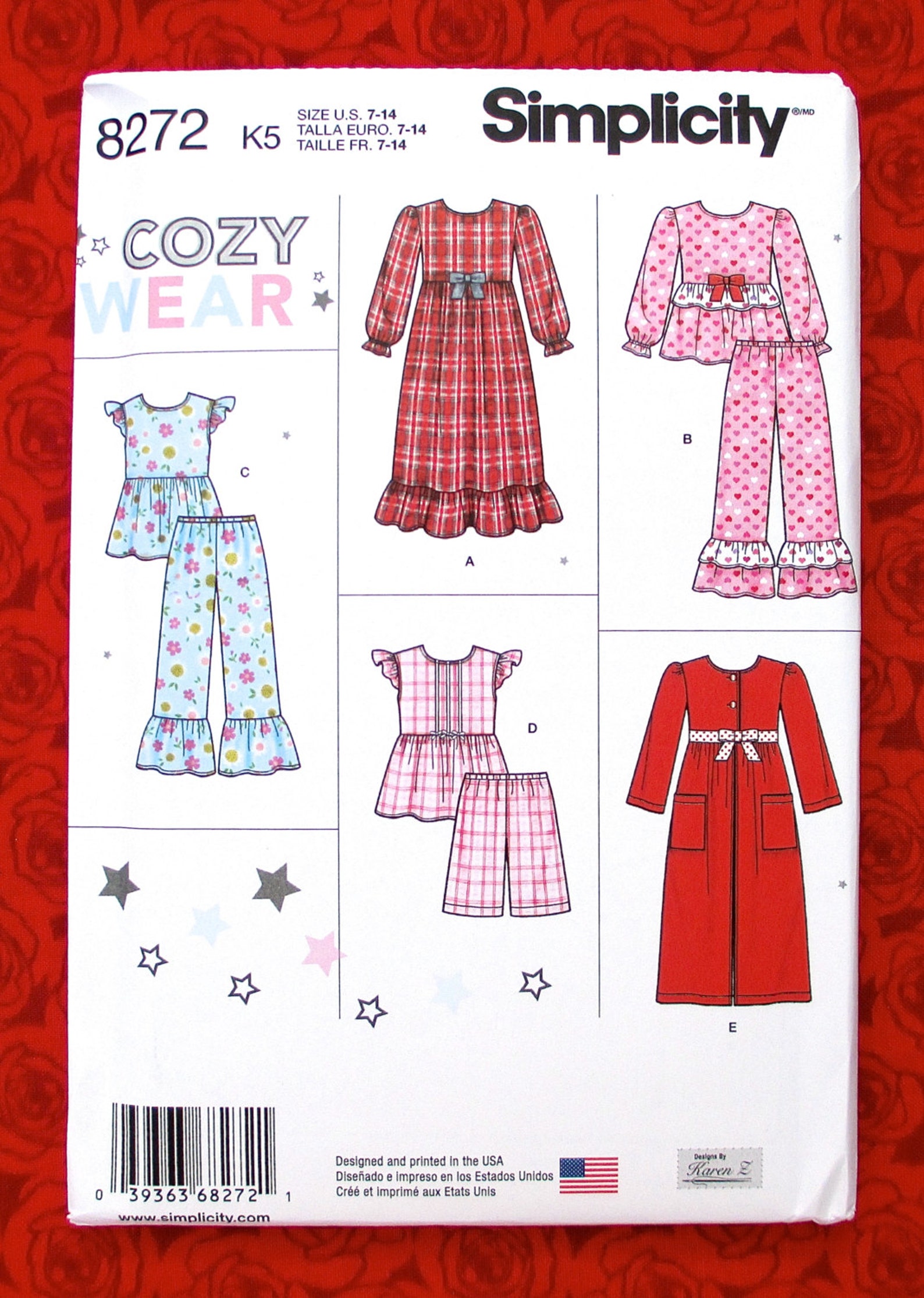 Simplicity Sewing Pattern 8272 Nightgown Robe Pajamas Etsy