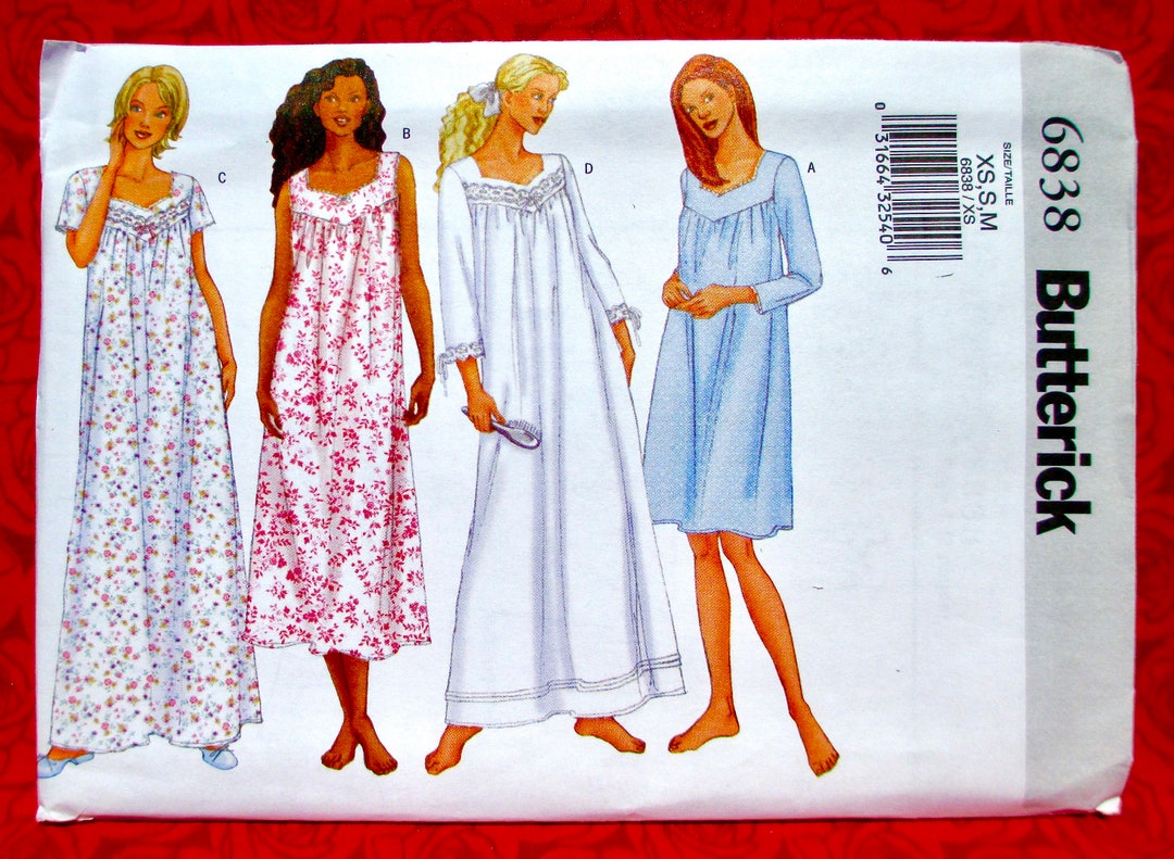 Butterick Easy Sewing Pattern 6838 Nightgowns Long Short - Etsy