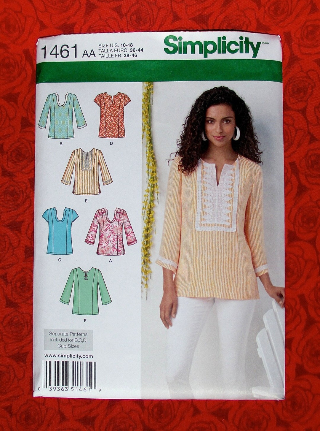 超特価激安 Simplicity Sewing Casual Shirt Blouse Top Tunic 1461 Pattern 裁縫材料