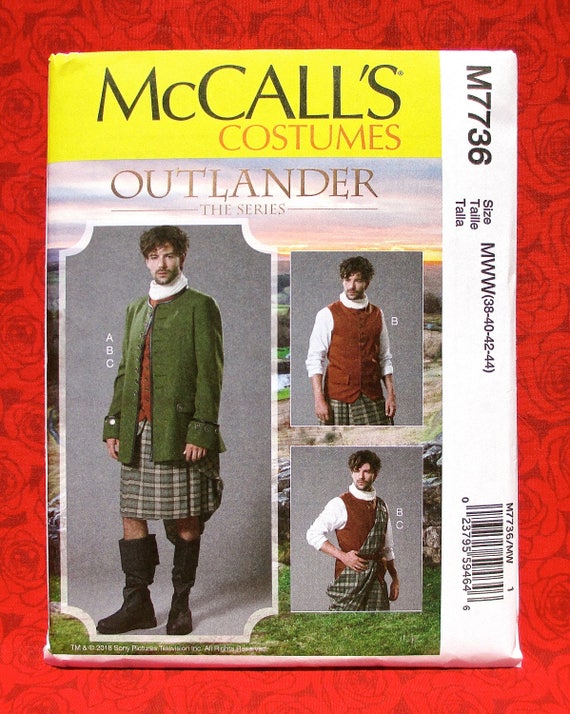 Size 38-40-42-44 The Series McCall Patterns M7736 MWW Mens Costume from Outlander