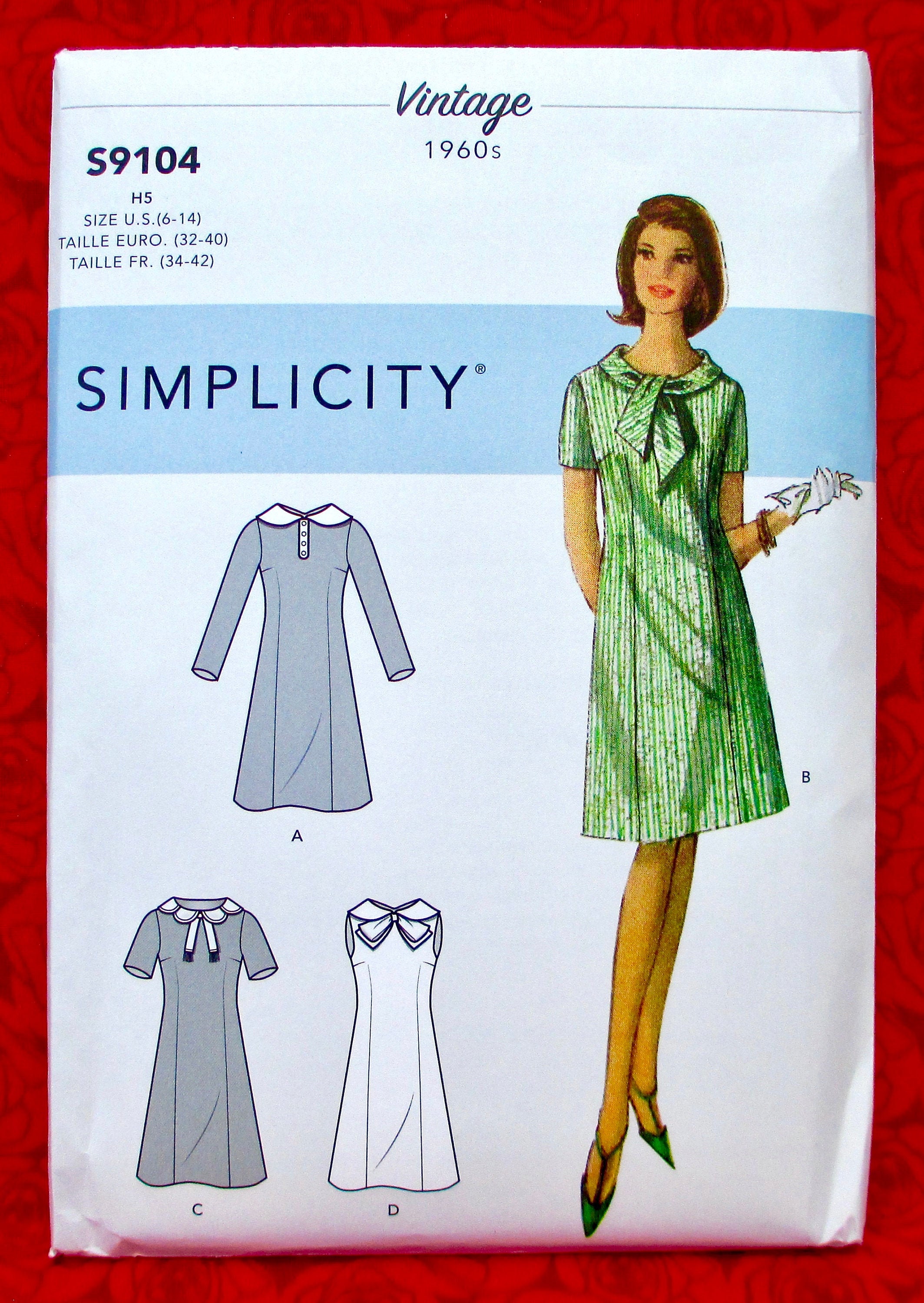 Simplicity Sewing Pattern S9104 Shift Dress Short u0026 Long - Etsy Singapore