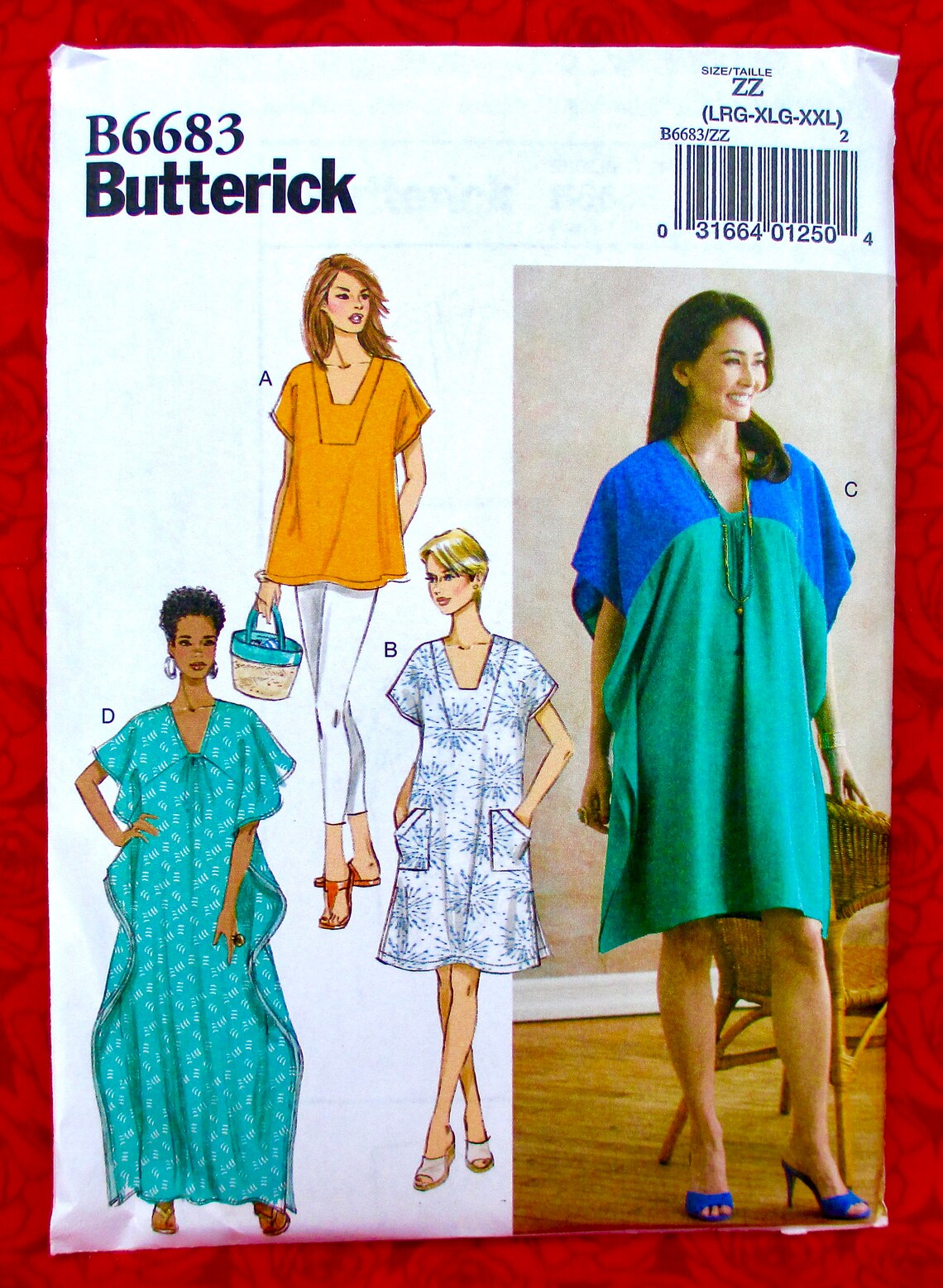 Butterick B6683 Easy Sewing Pattern Caftan Tunic Tops Loose | Etsy