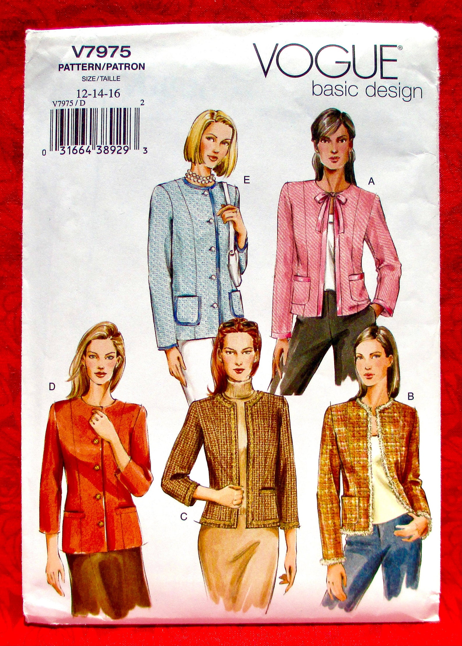 Vogue Sewing Pattern V7975 Collarless Jacket Coat Button or - Etsy