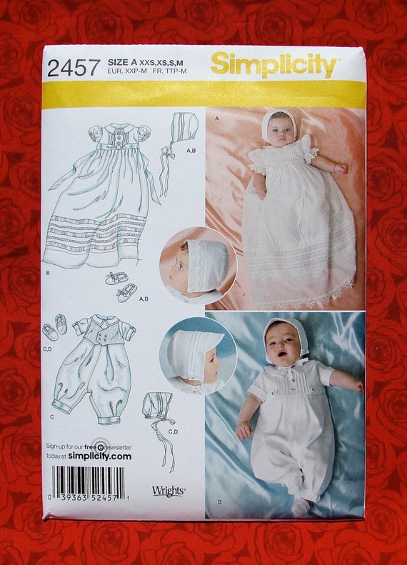 simplicity christening gown pattern