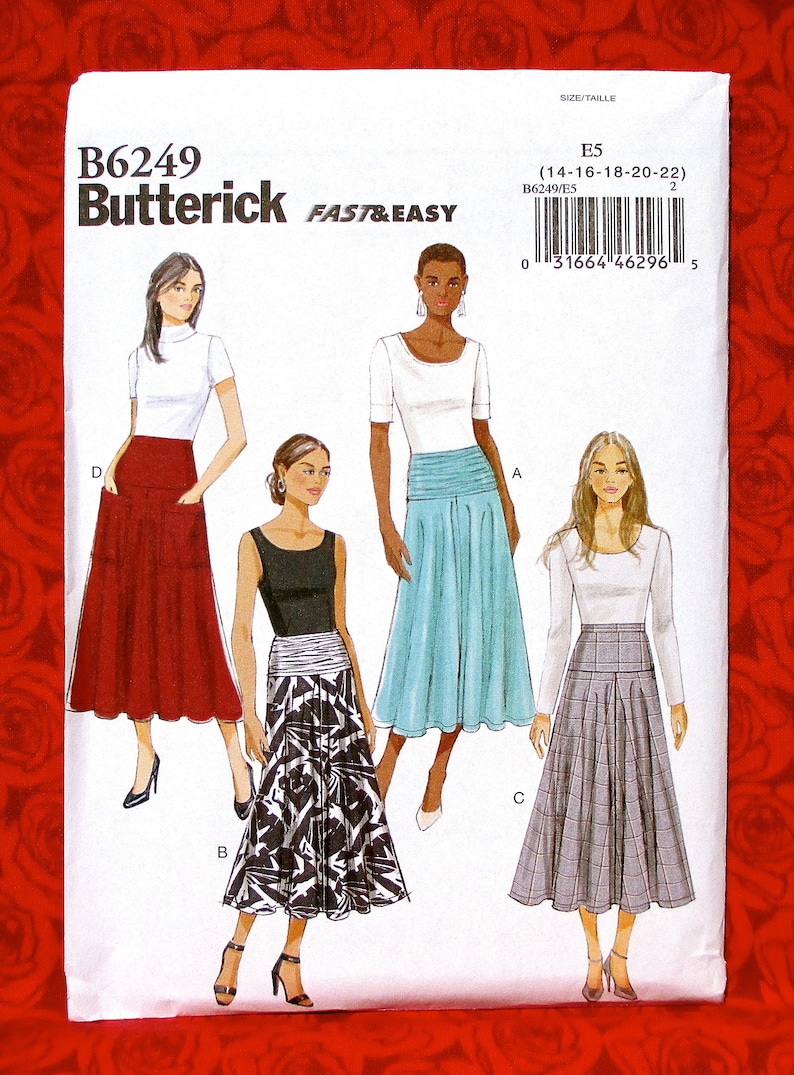 Butterick Easy Sewing Pattern B6249 ALine Skirt Yoke Etsy