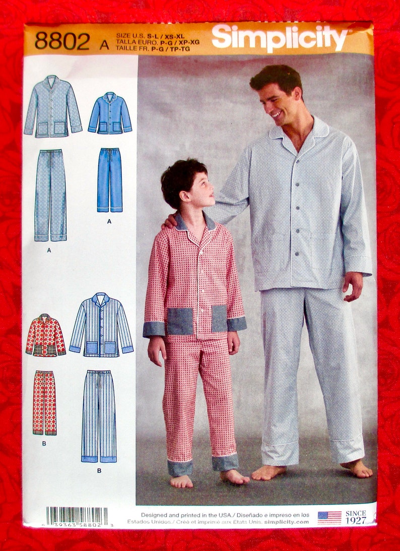 Simplicity Sewing Pattern 8802 Lounge Pants Shirt Pajamas | Etsy