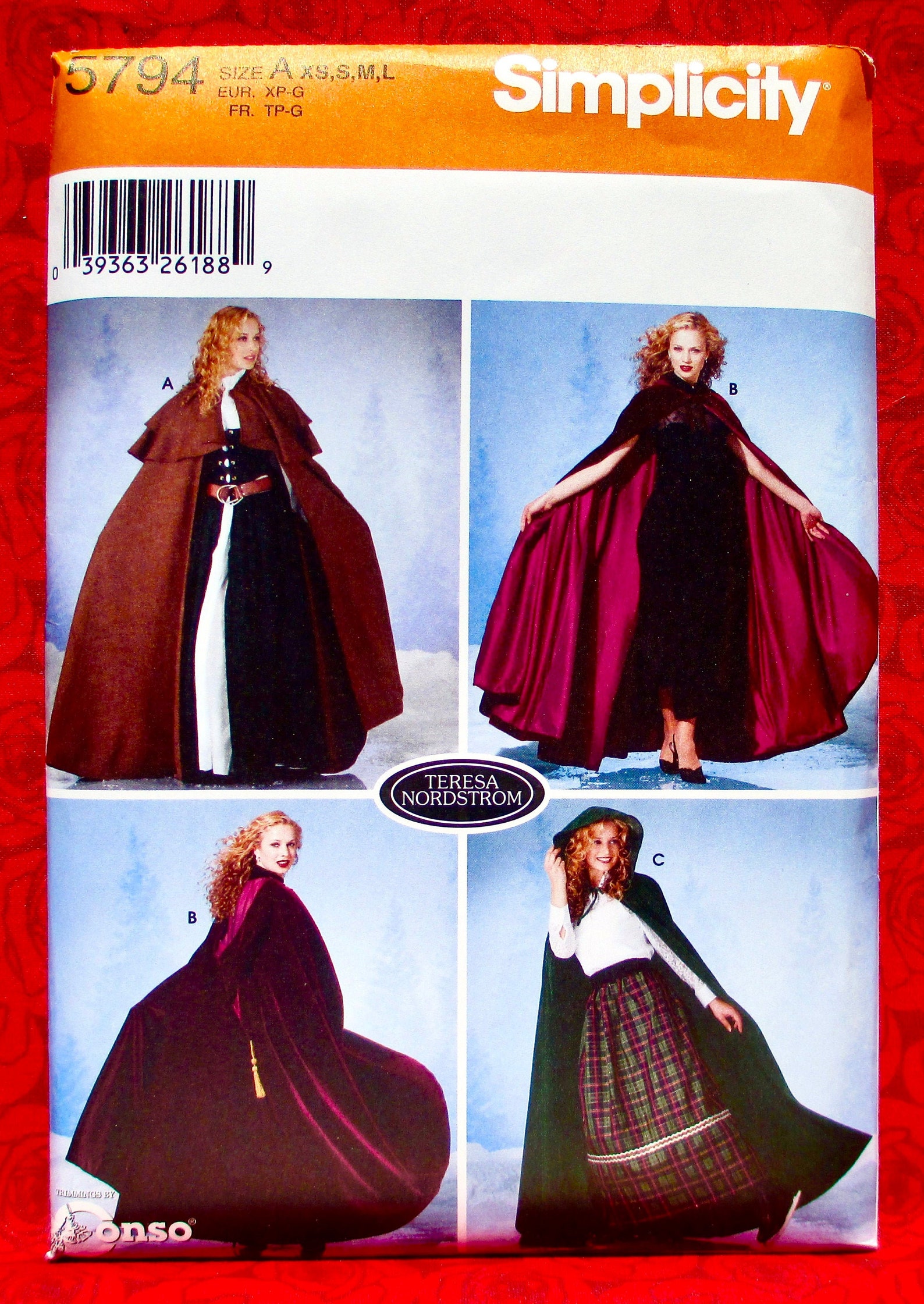Simplicity Sewing Pattern 5794 Long Cape Cloak Victorian Etsy