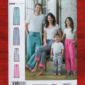 Simplicity Easy Sewing Pattern 8179 Lounge Pants, Pull-on Pajamas ...