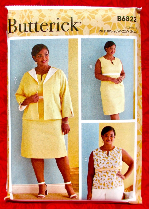 Butterick Sewing Pattern B6822 Sheath Dress, Sleeveless Top