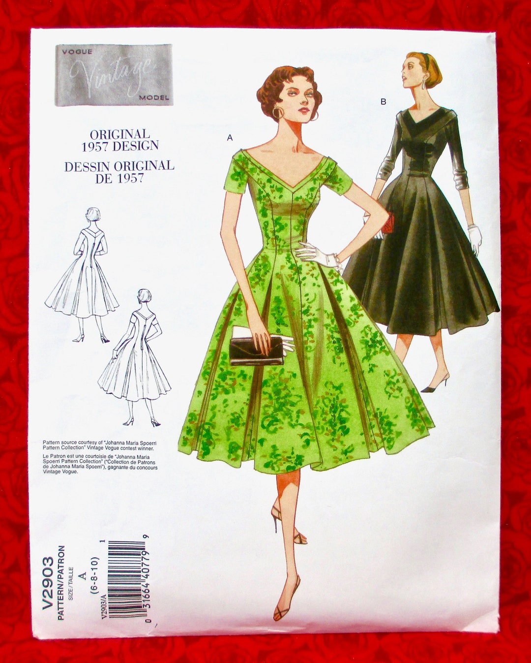Vogue Sewing Pattern V2903 1950's Fit Flare Style Dress - Etsy