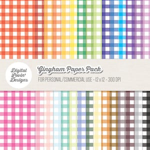 INSTANT DOWNLOAD - 30 Gingham Papiere für Scrapbooking, Handwerk, Einladungen für kommerziellen und persönlichen Gebrauch