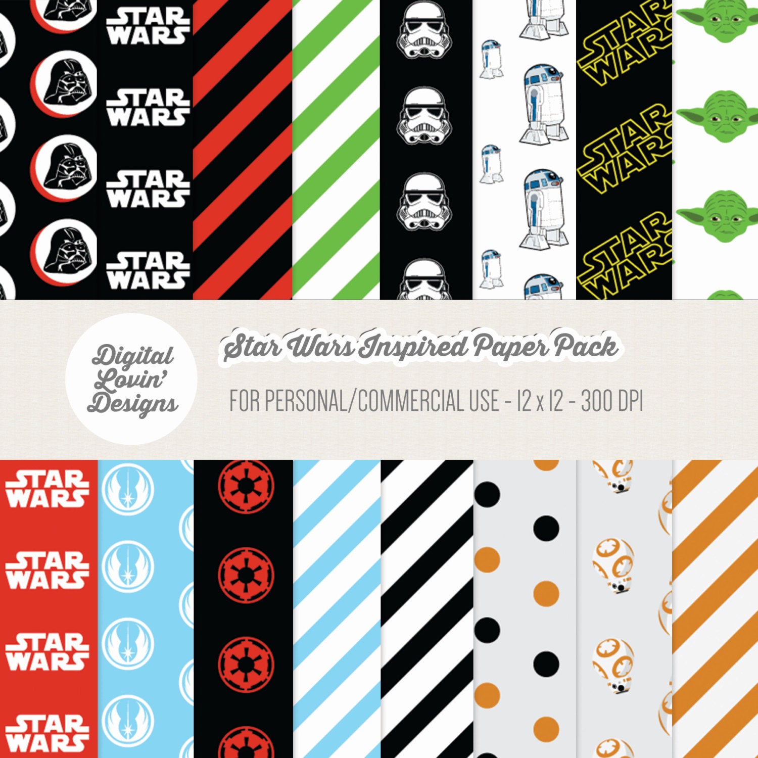 INSTANT DOWNLOAD 16 Star Wars Digital Papers For Etsy