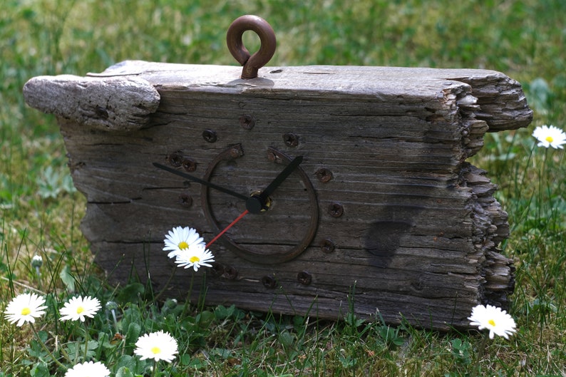 Wreckage of Time. Unique Driftwood Table Clock, Rustic Table Clock