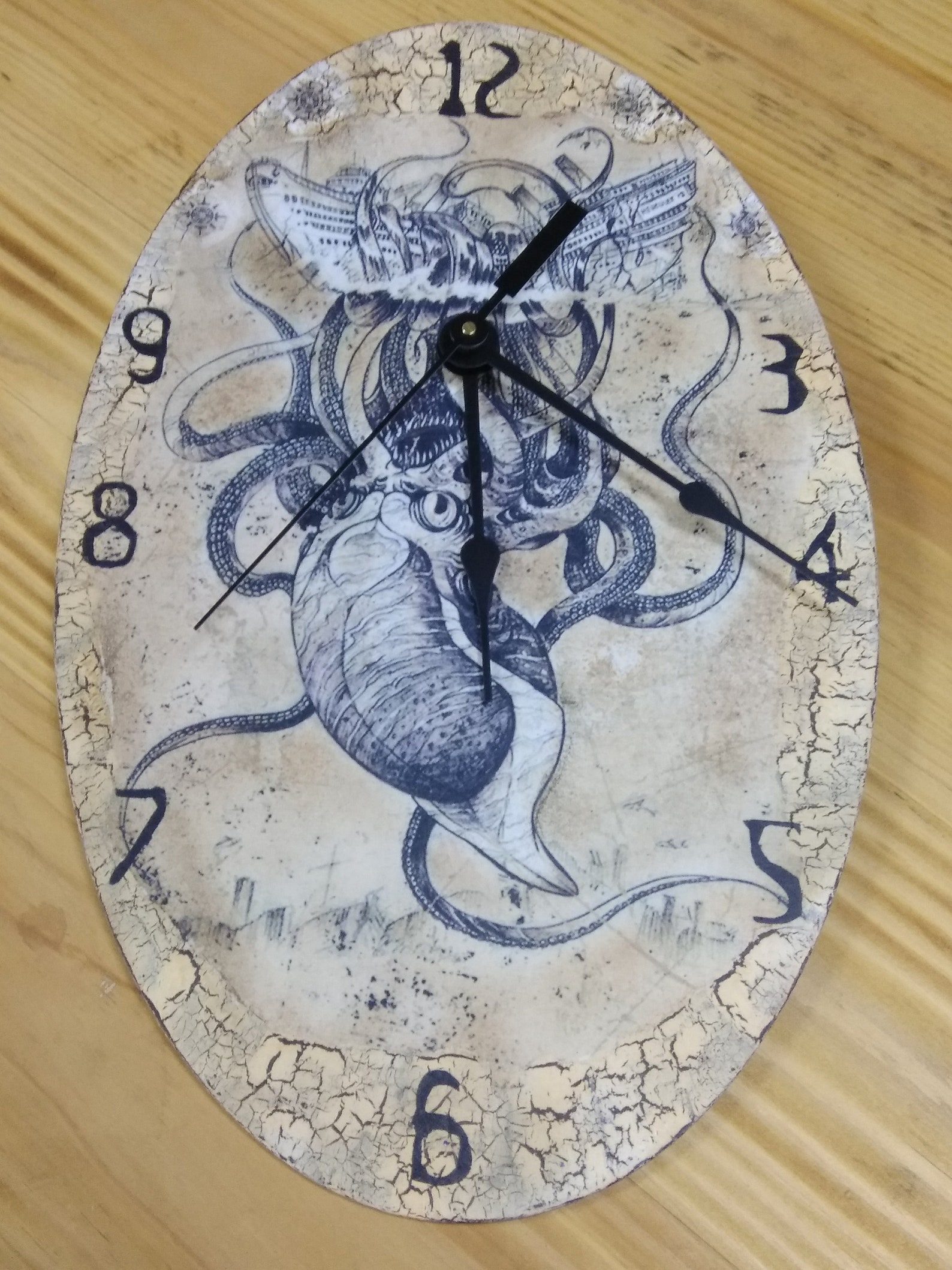Handmade clock. Decoupage technique. Wall Clock Home Decor. Etsy