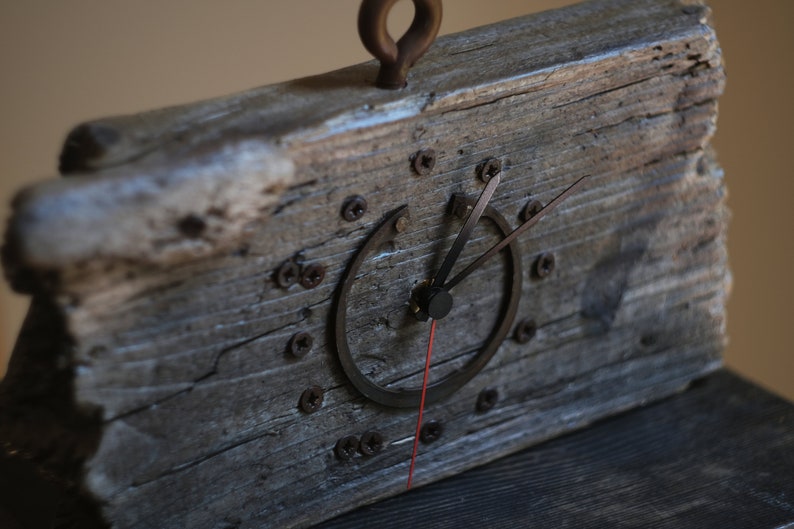 Wreckage of Time. Unique Driftwood Table Clock, Rustic Table Clock