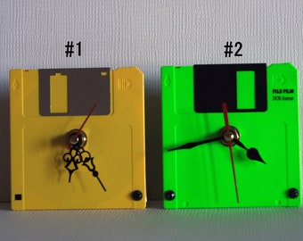 Unique Desk clock, Floppy disk clock, Recycled computer clock, Gift for geek