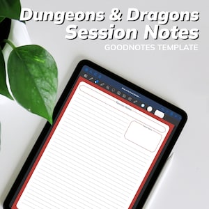 Dungeons & Dragons Session Notes Template Page | for Goodnotes and iPad
