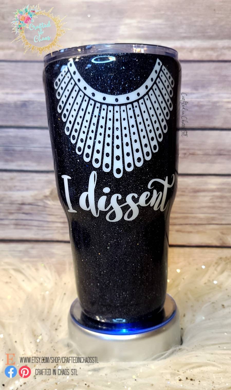 I dissent custom engraved wine tumbler, RBG Wine Glass, matte black Wi –  GlitterGiftsAndMore