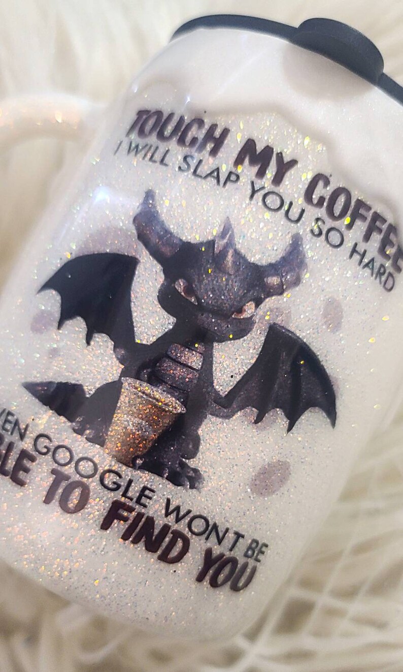 Touch My Coffee ~ Glittered Tumbler~Ozark/RTIC/Yeti Stainless Steel ~ Not a Morning Person ~ Coffee First ~ Coffee Obsessed image 2