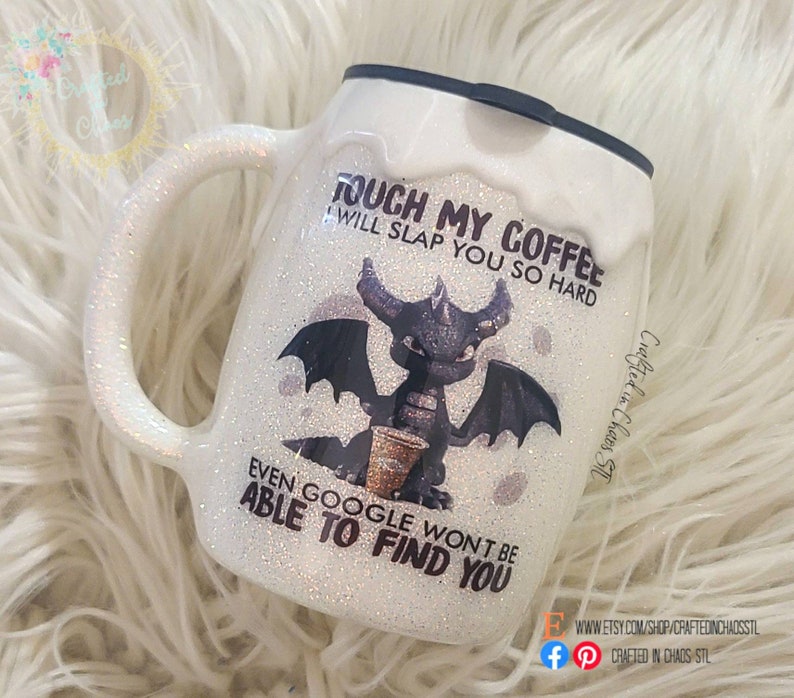 Touch My Coffee ~ Glittered Tumbler~Ozark/RTIC/Yeti Stainless Steel ~ Not a Morning Person ~ Coffee First ~ Coffee Obsessed image 1
