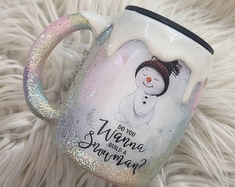 Build a Snowman ~ Glittered Tumbler~Ozark/RTIC/Yeti Stainless Steel ~ Snow Lover ~ Cold Weather ~ Hot Coco or Hot Chocolate Mug ~ Christmas