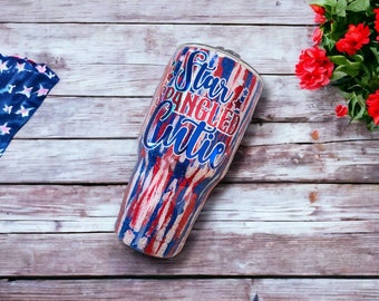 Star Spangled Cutie Stainless Steel Tumbler - Glittered HOGG/RTIC/YETI  Stainless Steel Cup - Fourth of July Tumbler - Patriotic gift idea